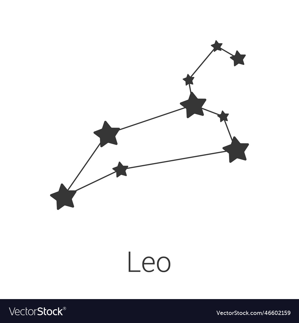 Leo sign constellation isolated icon Royalty Free Vector