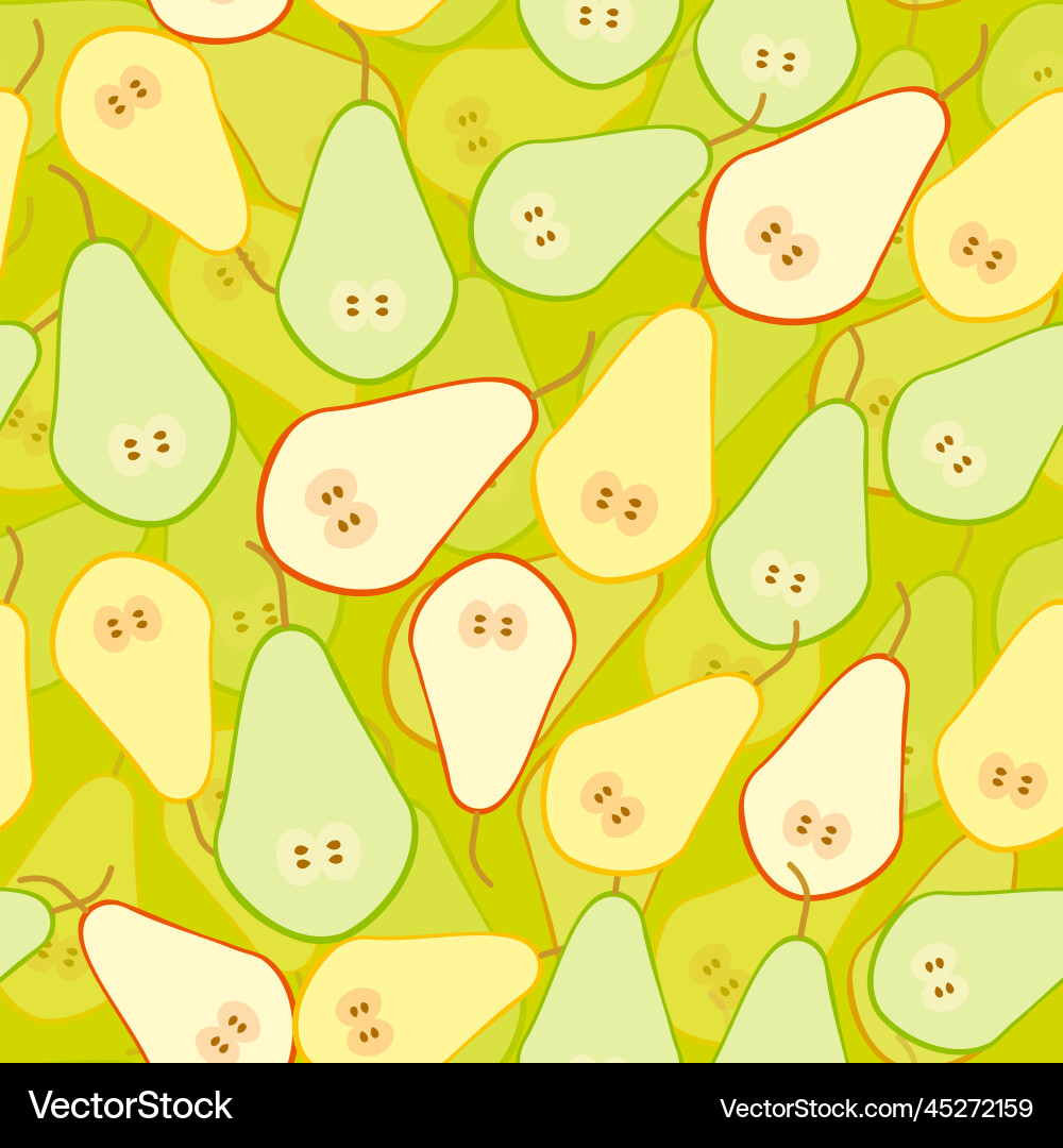 Pears simple seamless pattern yellow orange slice Vector Image