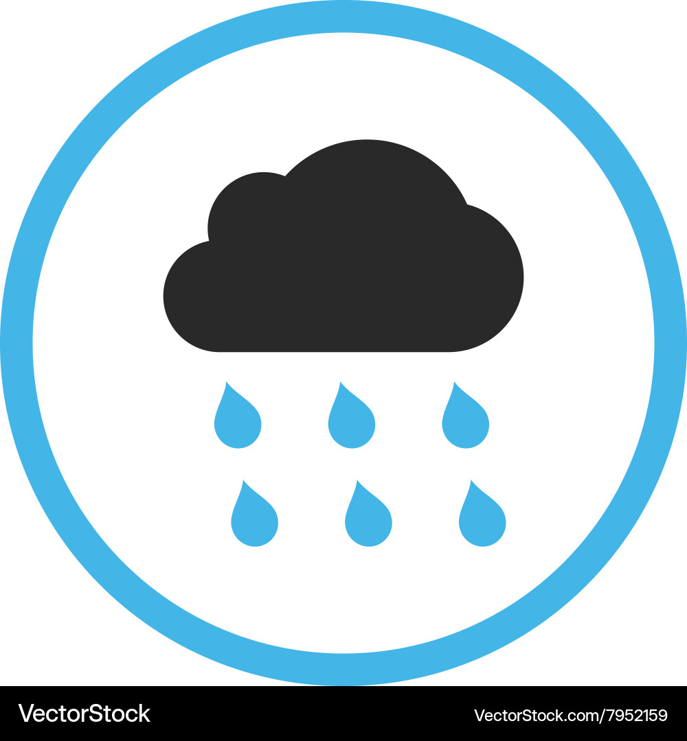 Rain cloud flat icon Royalty Free Vector Image
