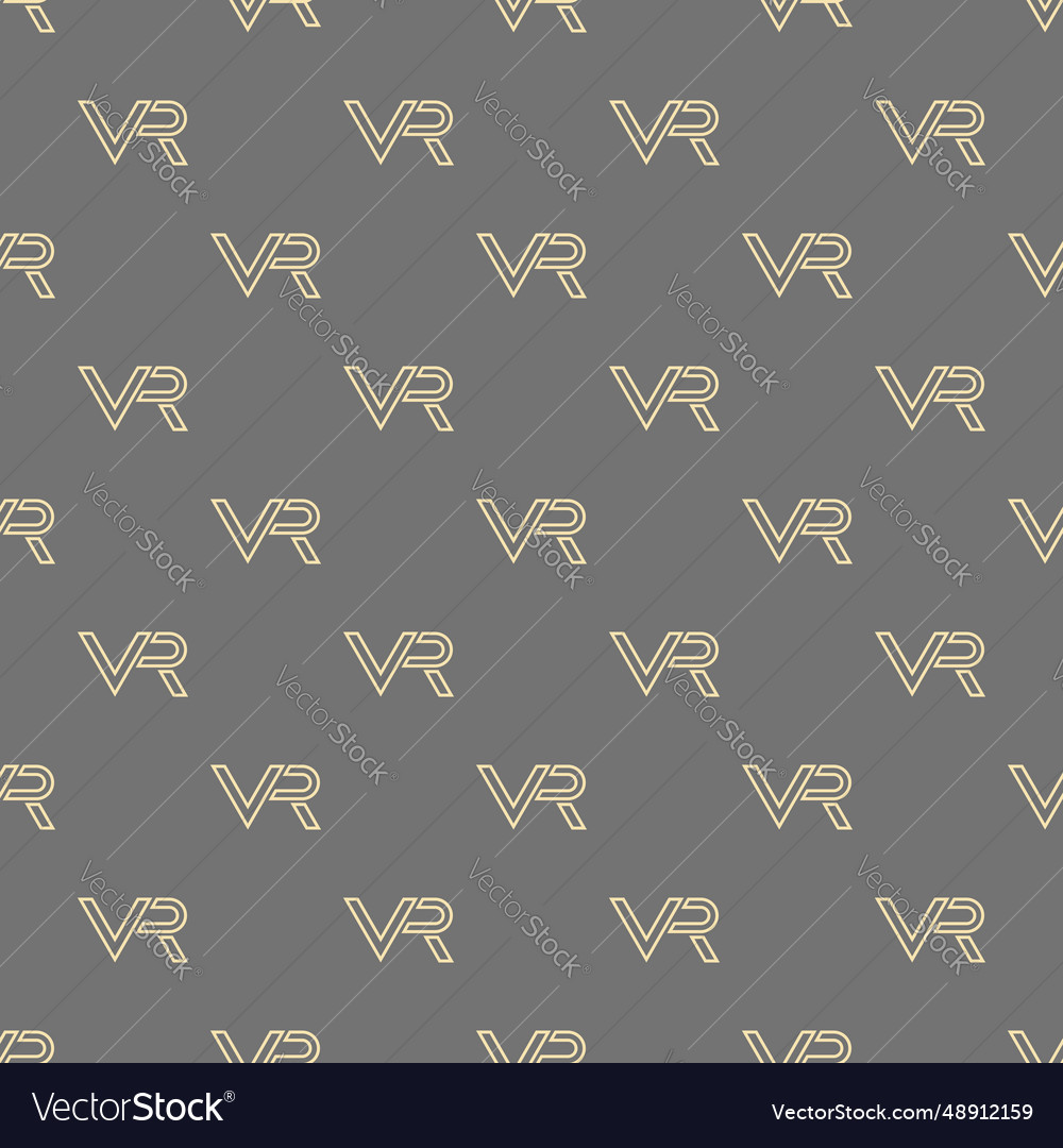 Seamless modern pattern with vr logos Royalty Free Vector