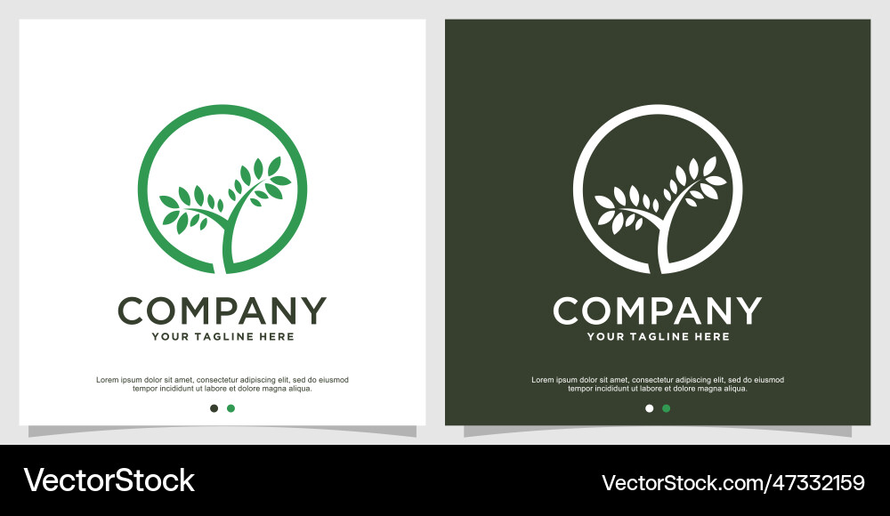 Tree logo design concept premium Royalty Free Vector Image