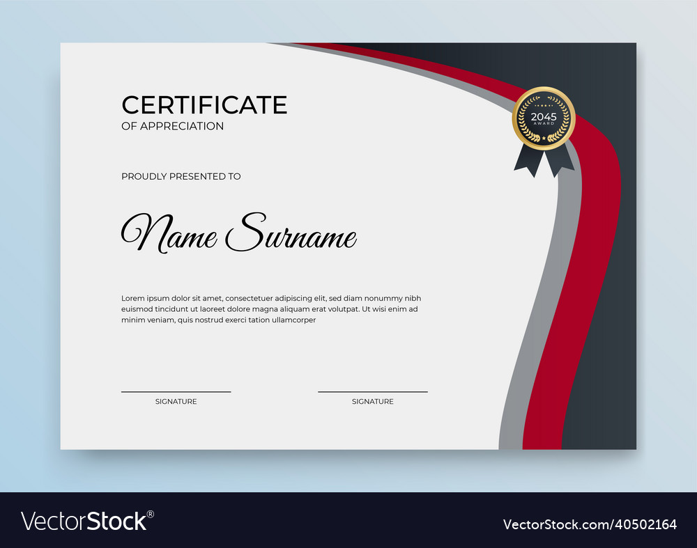 Certificate template with dynamic and futuristic Vector Image