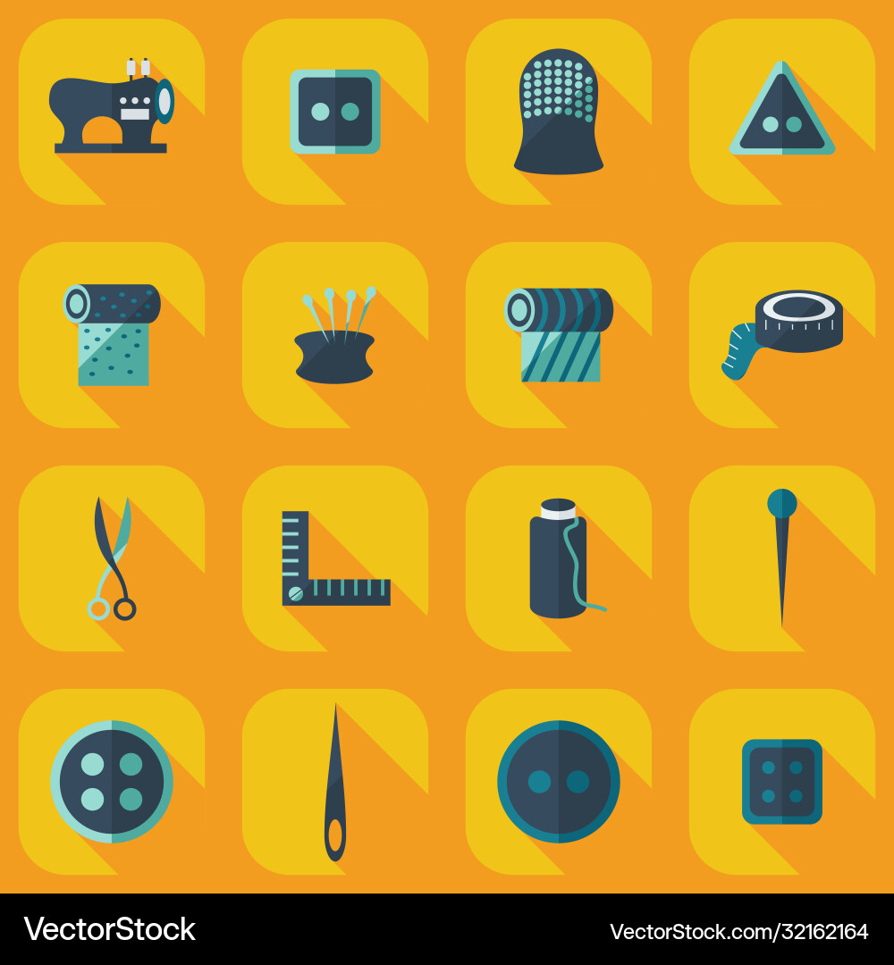 Flat concept set modern design with shadow sewing Vector Image