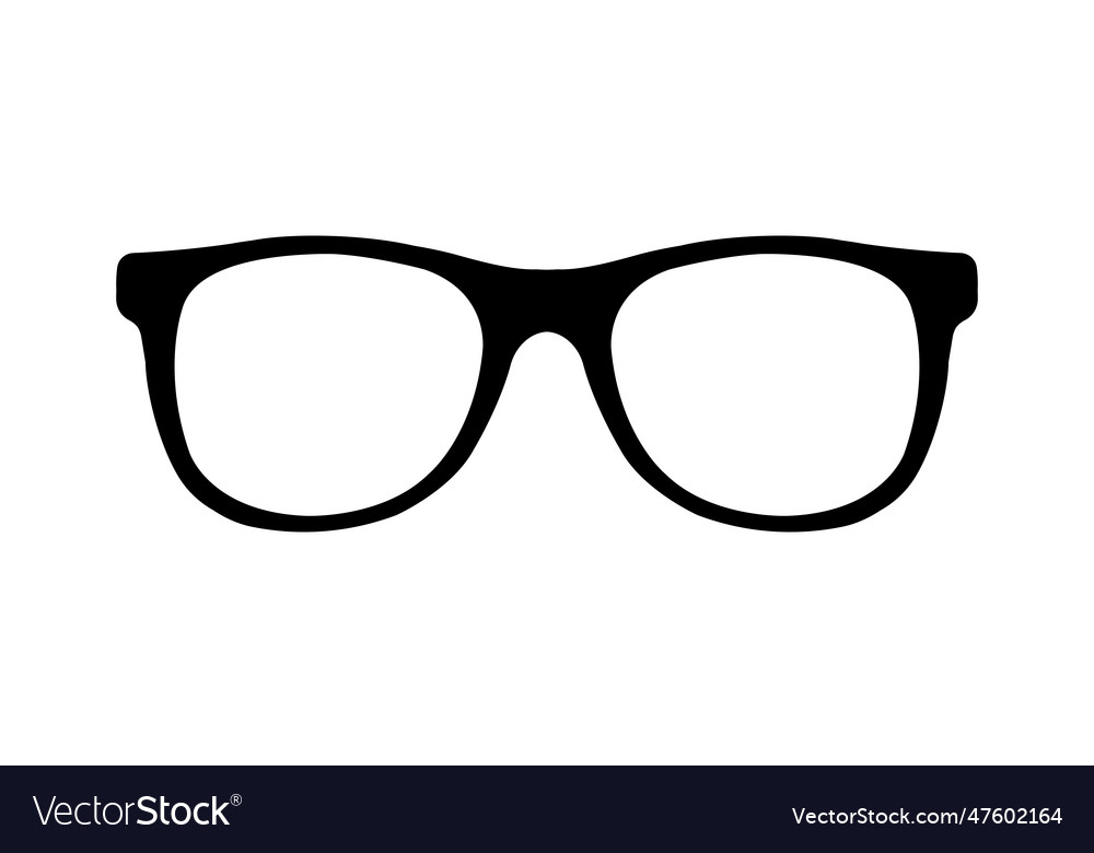 Glasses simple black silhouette optics symbol Vector Image