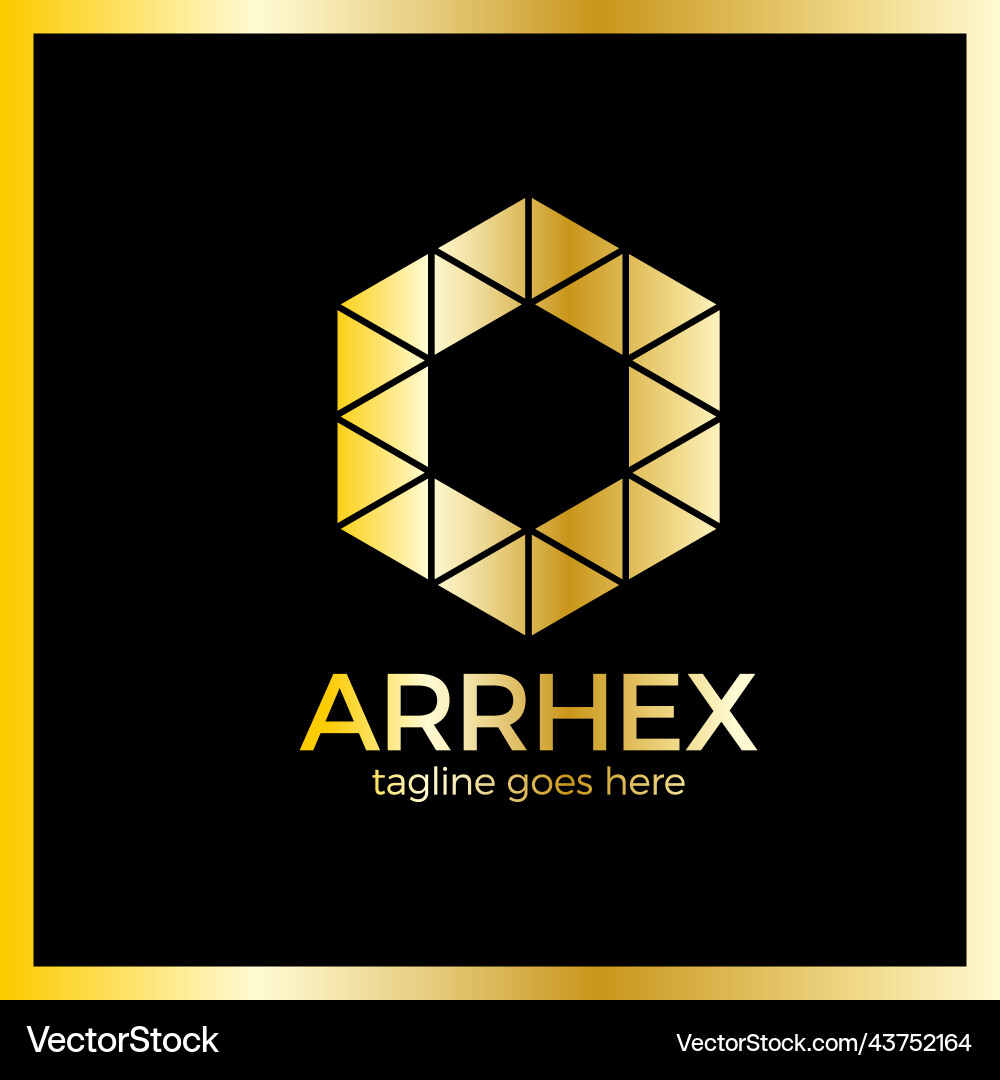 Hexagon arrow logo Royalty Free Vector Image - VectorStock