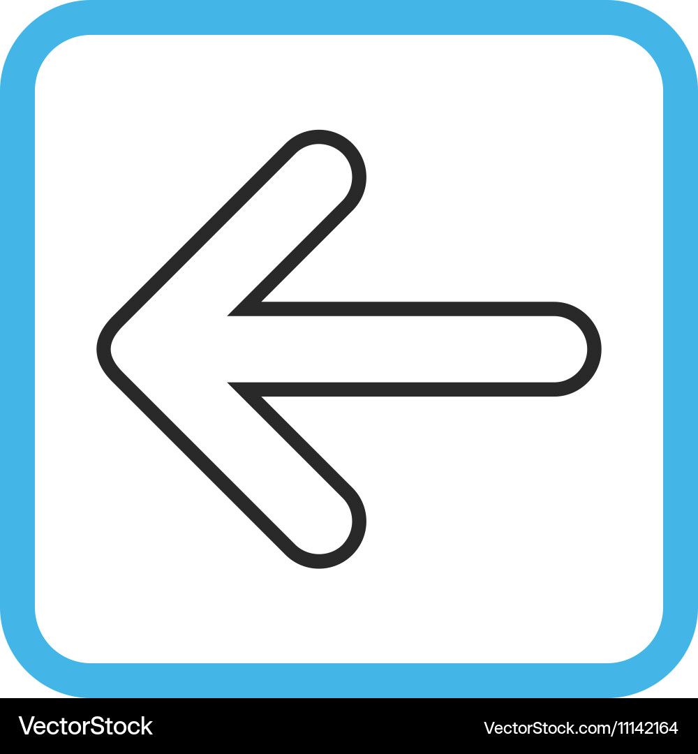 Rounded arrow left icon in a frame Royalty Free Vector Image