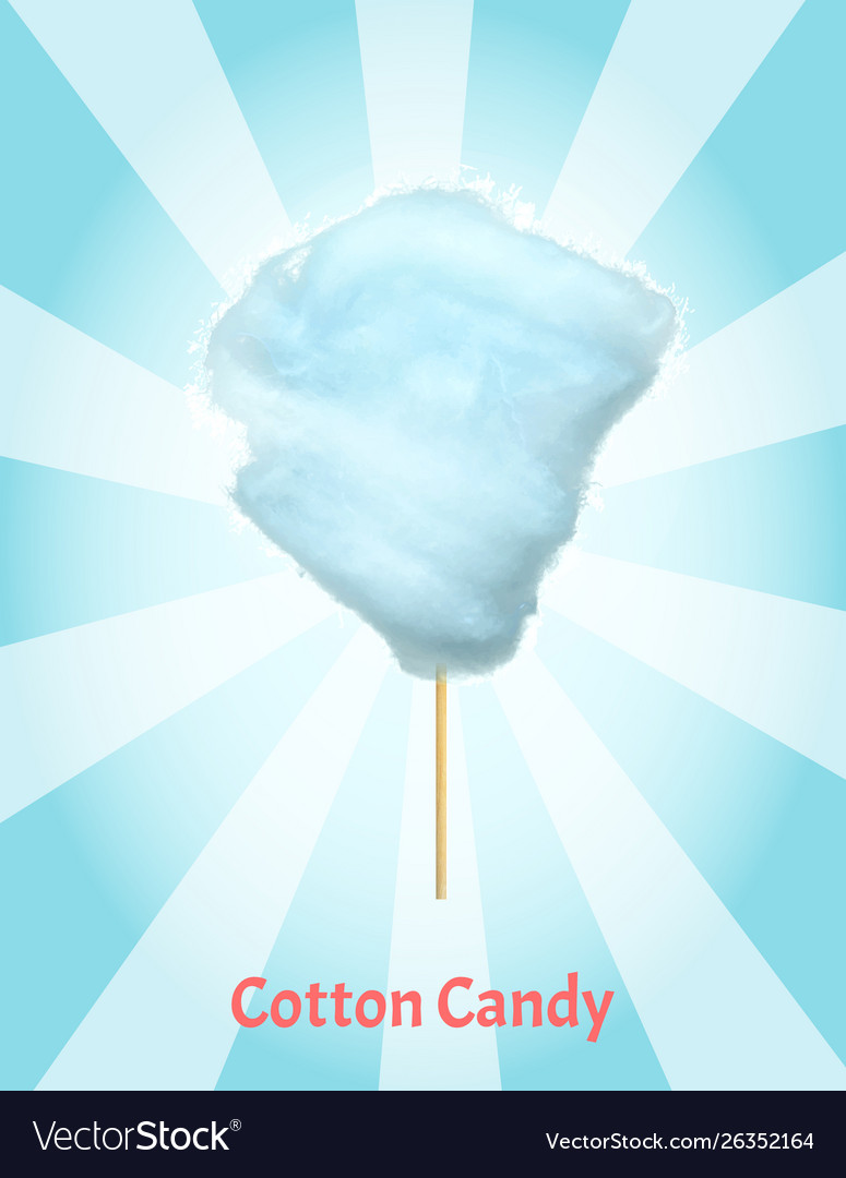 Sweet blue cotton candy bilberry taste isolated Vector Image