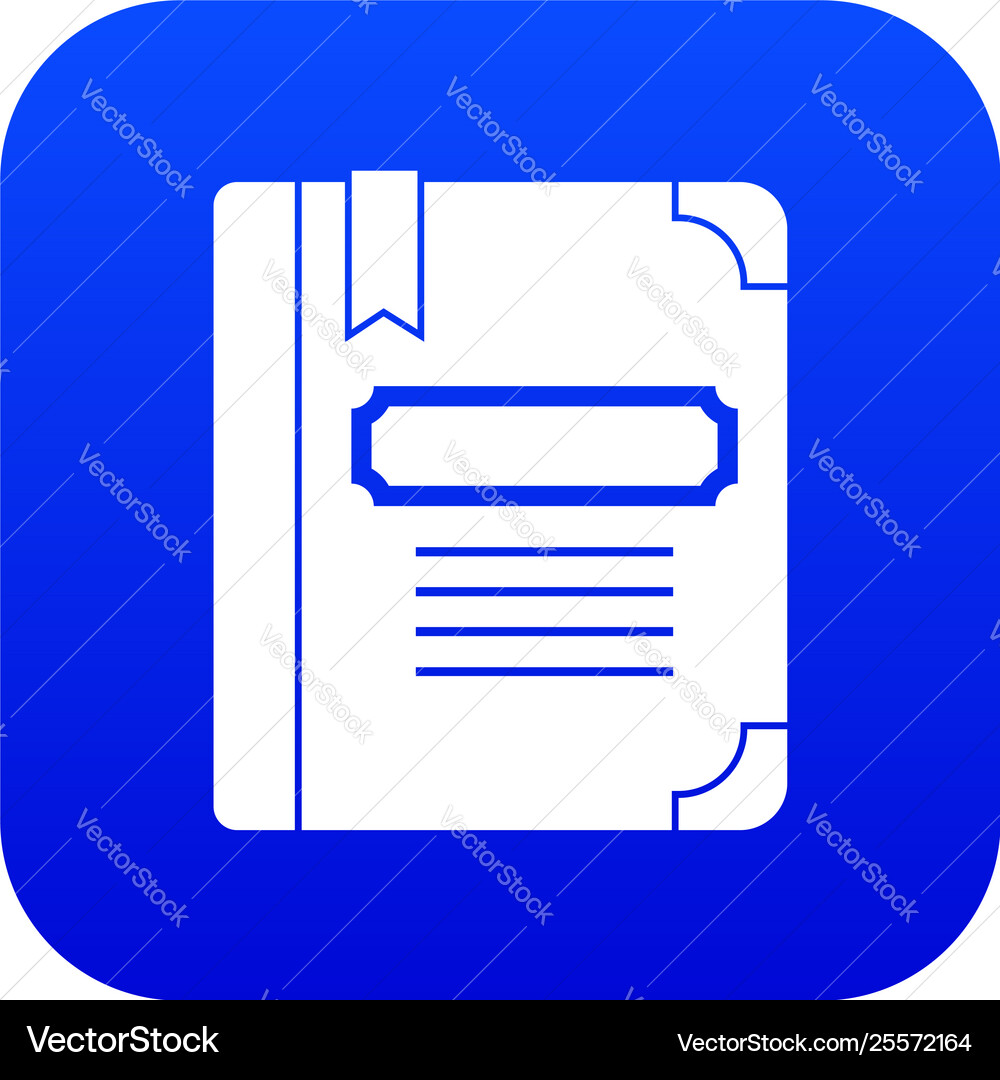 Tutorial with bookmark icon digital blue Vector Image