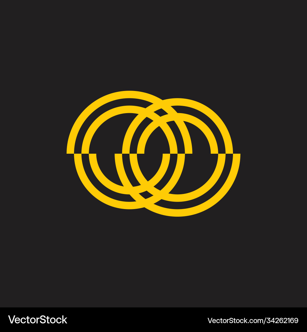 Circle stripes linked logo Royalty Free Vector Image