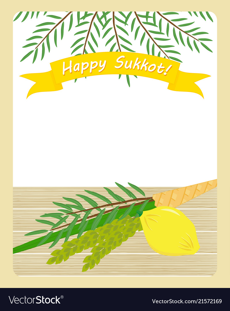 Jewish holiday of sukkot four species Royalty Free Vector