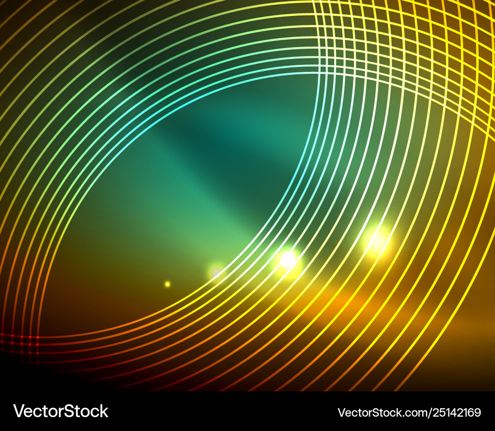 Shiny circles glowing abstract background Vector Image