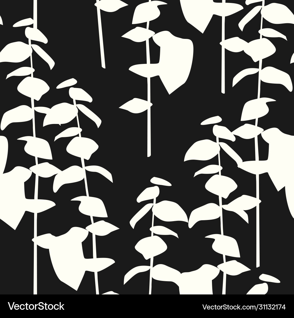 Artistic seamless pattern with abstract leaves Vector Image