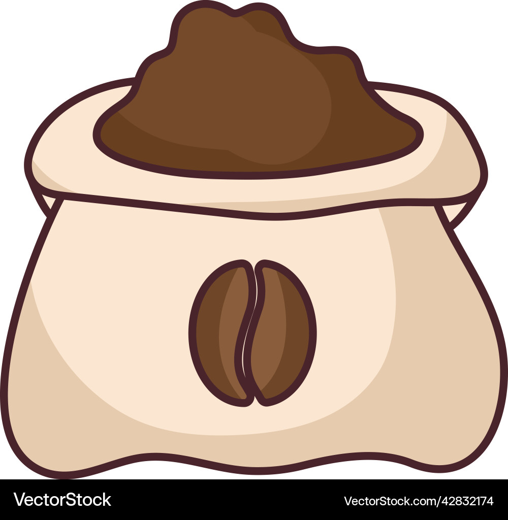Coffee beans bag Royalty Free Vector Image - VectorStock