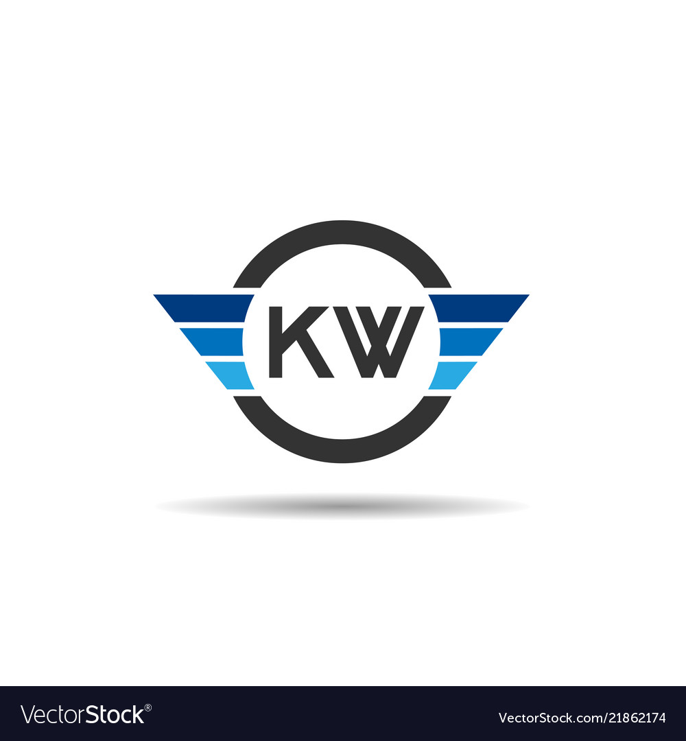 Initial letter kw logo template design Royalty Free Vector