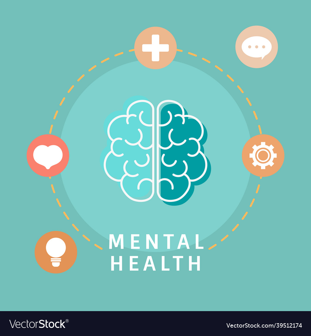 Mental health understanding the brain Royalty Free Vector