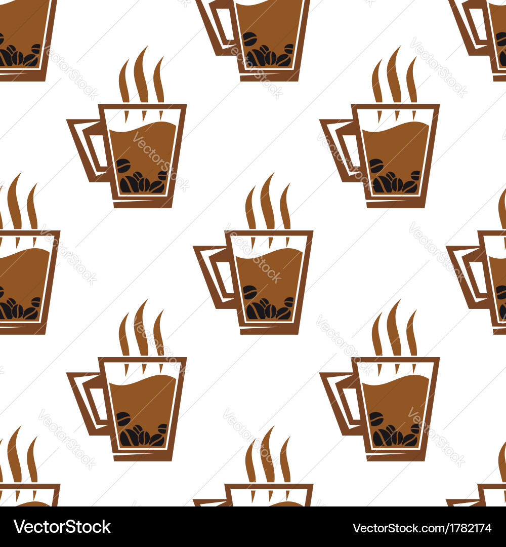 Seamless pattern background with coffee cups Vector Image