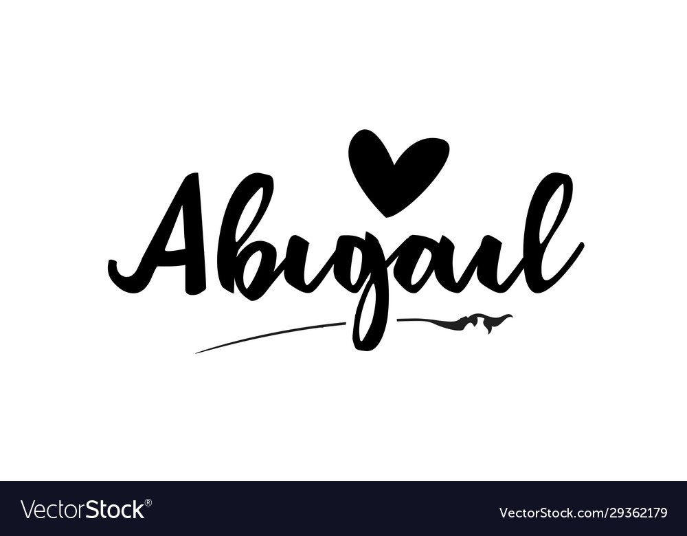 abigail-name-text-word-with-love-heart-hand-vector-image