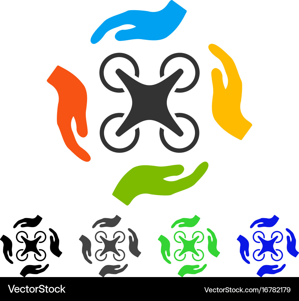 Copter care hands flat icon Royalty Free Vector Image