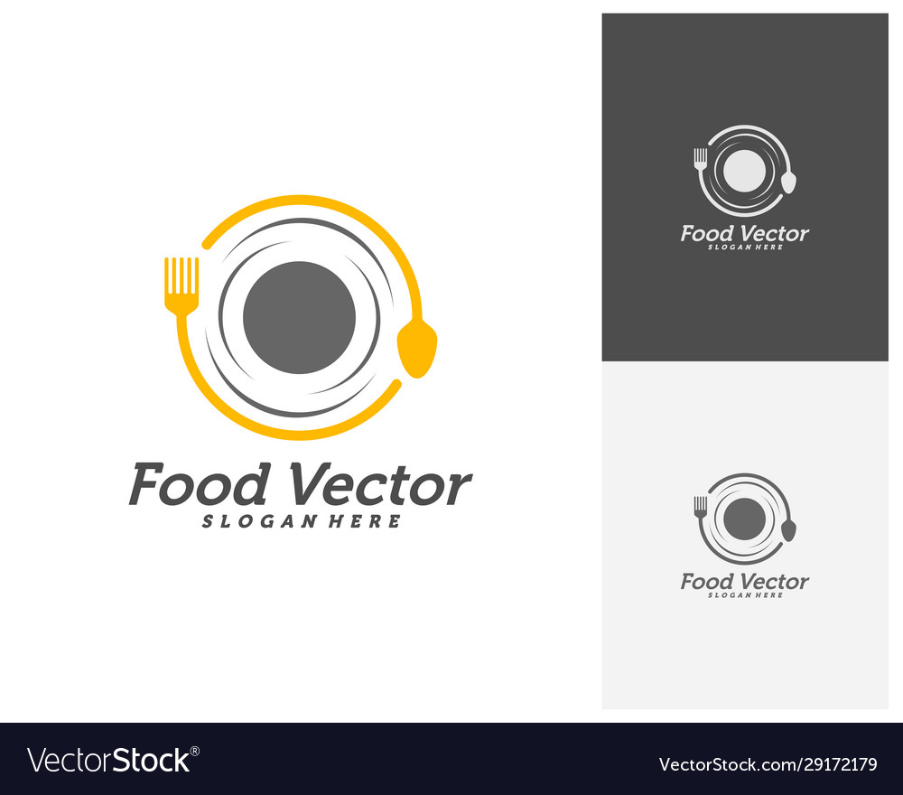 Creative food logo design restaurant court Vector Image