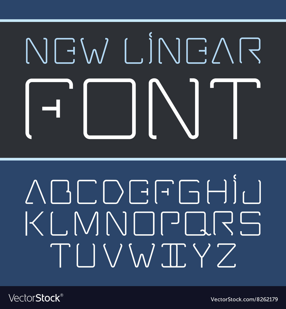 Linear font - simple and minimalistic Royalty Free Vector