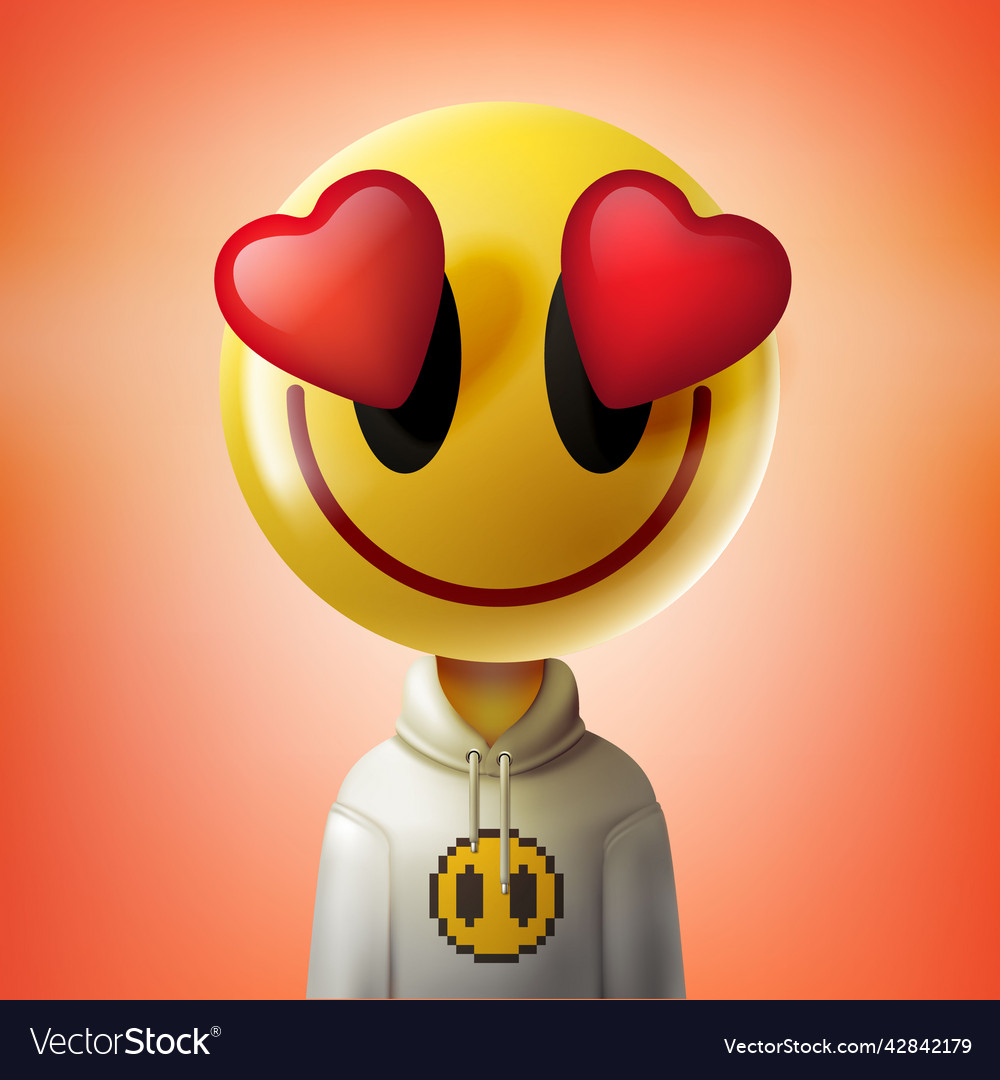 Smiling face with hearteyes emoji design funny Vector Image