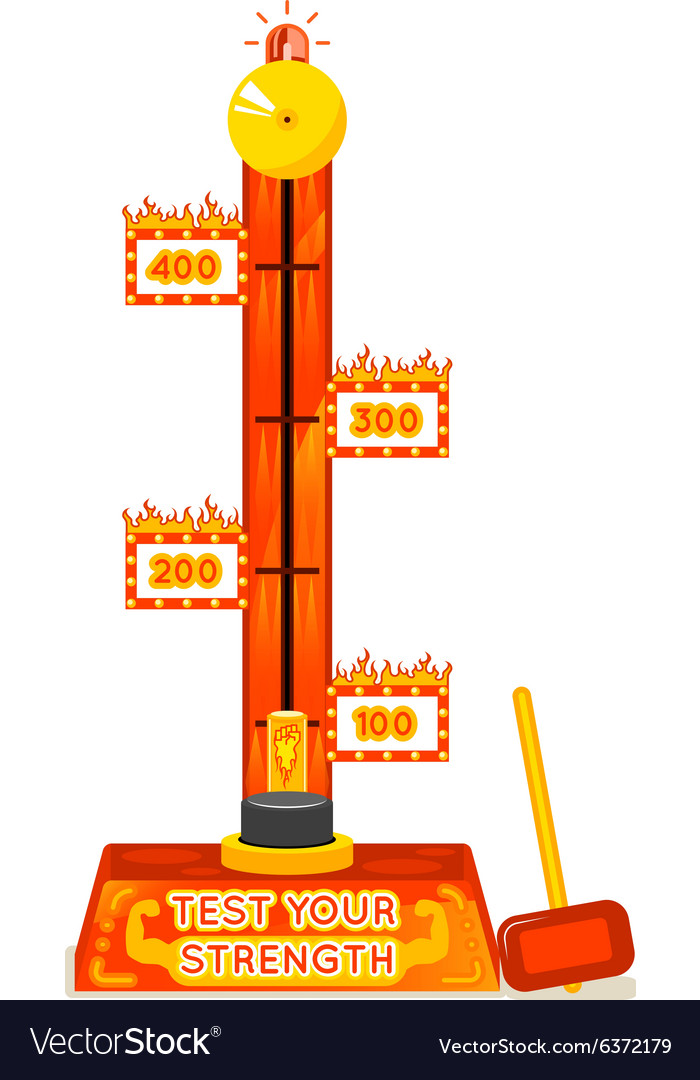 Strength tester test your amusement game Vector Image