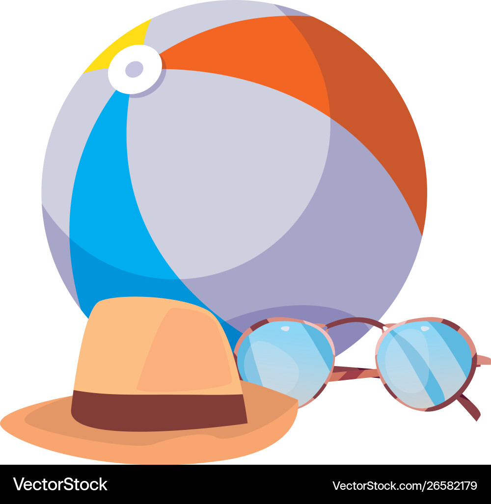 Summer time vacation flat design Royalty Free Vector Image