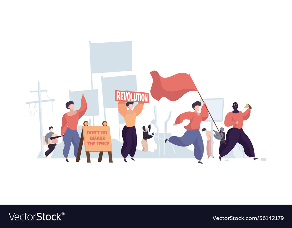 Vandalism background aggressive people making Vector Image