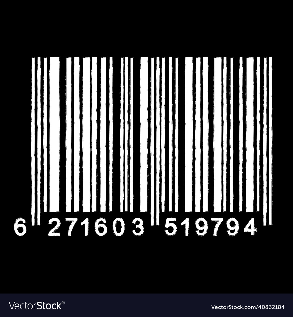 Bar code isolated on black background universal Vector Image