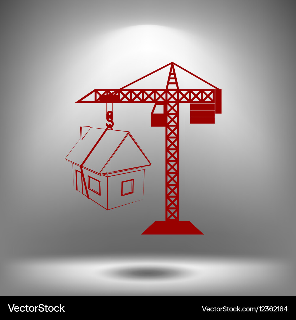 Building construction crane icon Royalty Free Vector Image