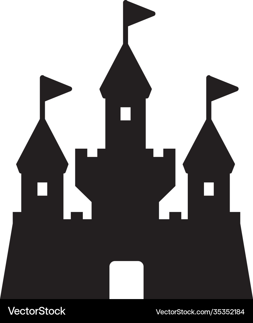 Castle isolated icon castle Royalty Free Vector Image
