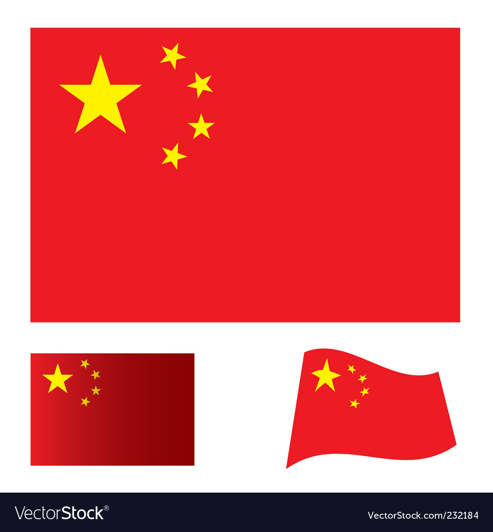 China flag set Royalty Free Vector Image - VectorStock