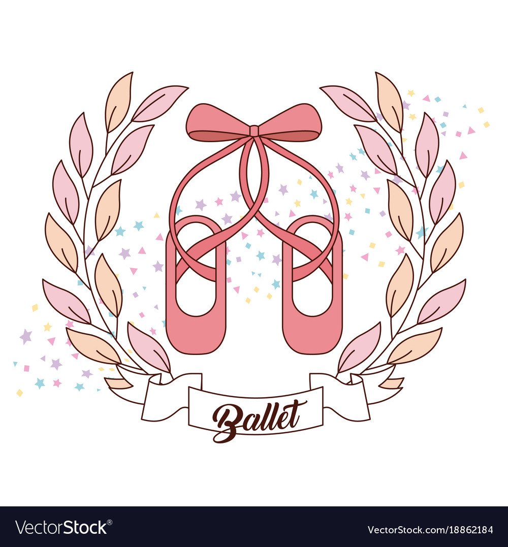 Elegant of ballet pink shoes with ribbon Vector Image