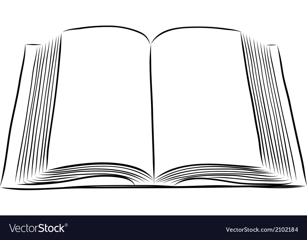 Symbolic sketch of open book Royalty Free Vector Image