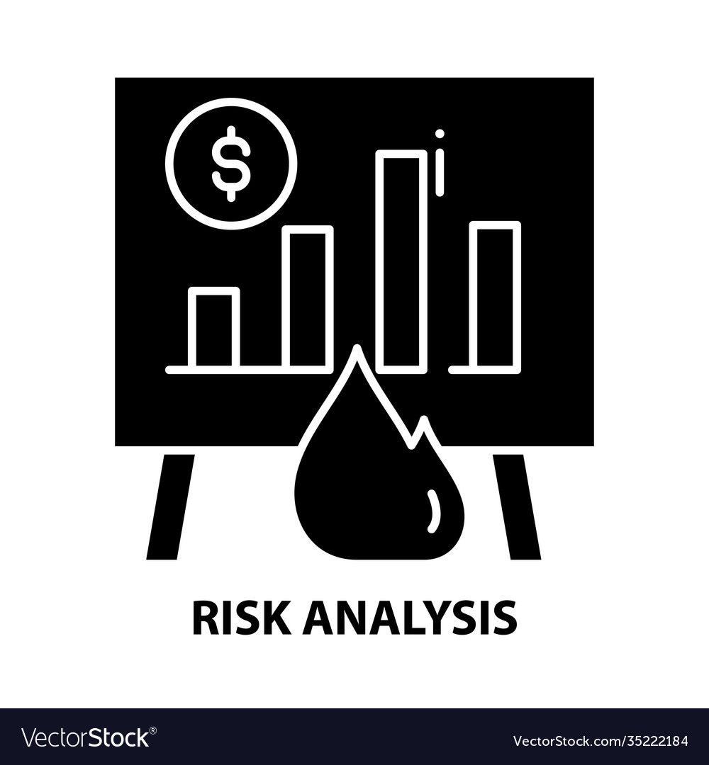 Risk analysis icon black sign Royalty Free Vector Image