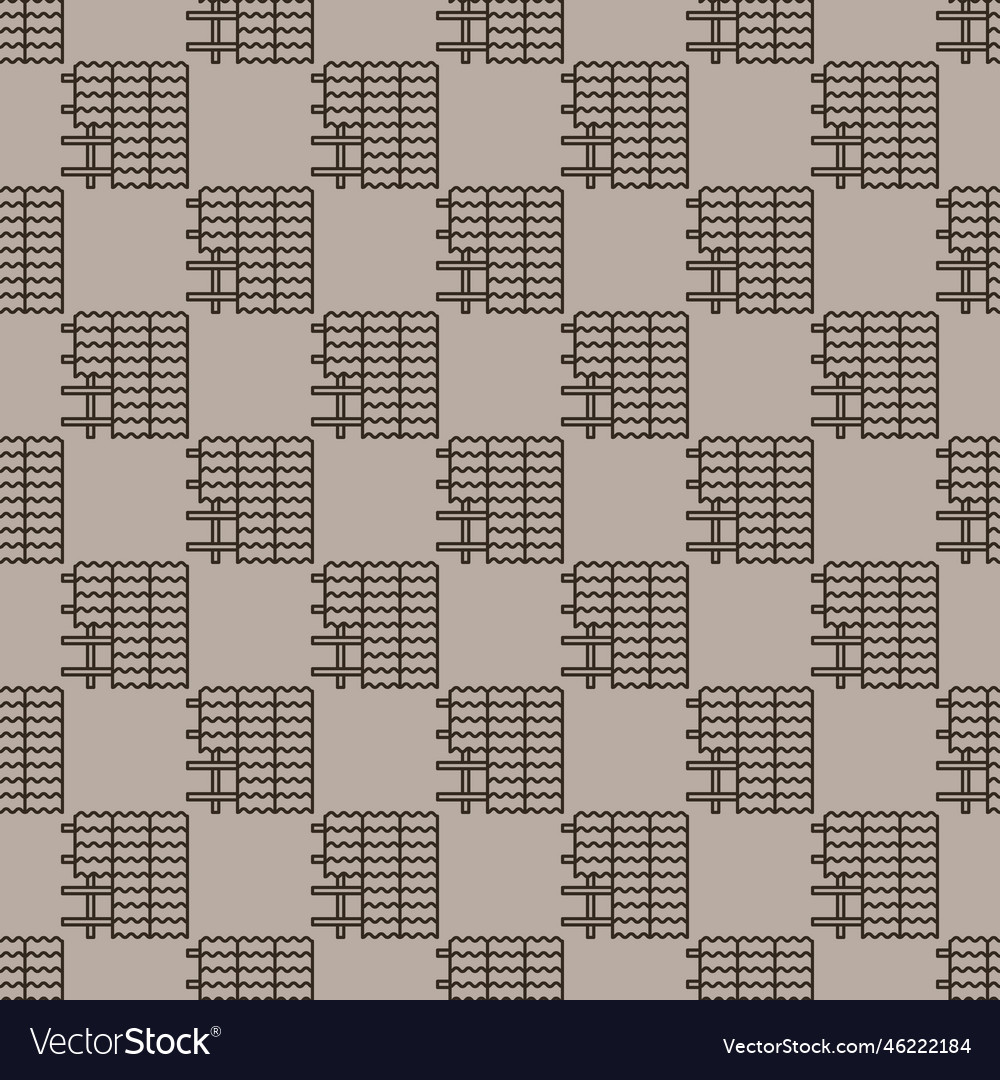 Roof installation concept line seamless pattern Vector Image