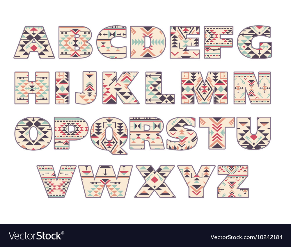 Set ornate capital letters with abstract Vector Image