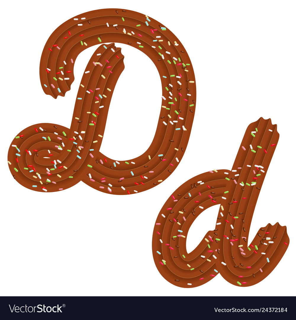 Tempting tipography font design 3d letter d Vector Image