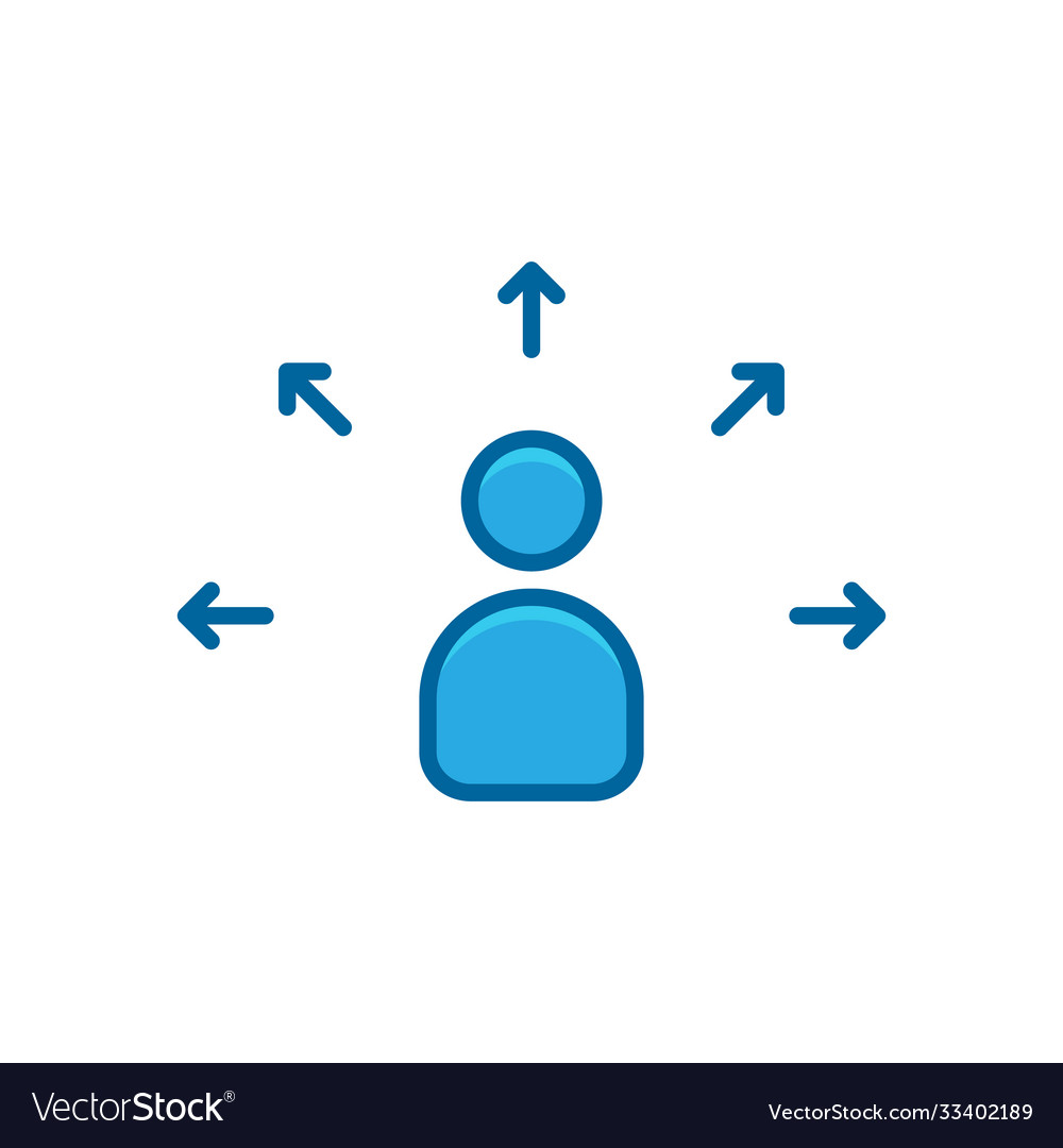 People connection blue flat icon Royalty Free Vector Image