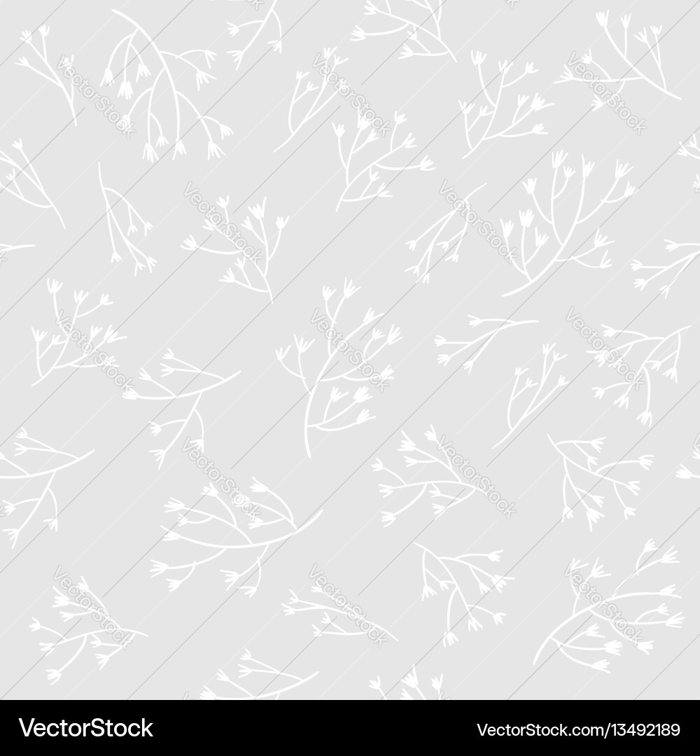 Seamless floral pattern with hand drawn branches Vector Image
