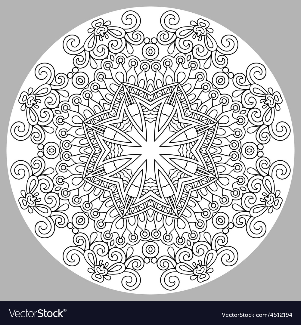 Coloring book page for adults - zendala Royalty Free Vector