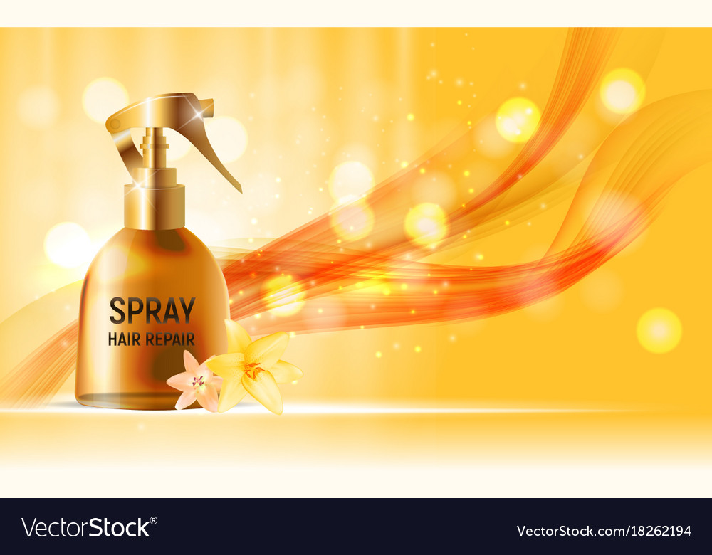 Design Hair Repair Spray Cosmetics Product Vector Image