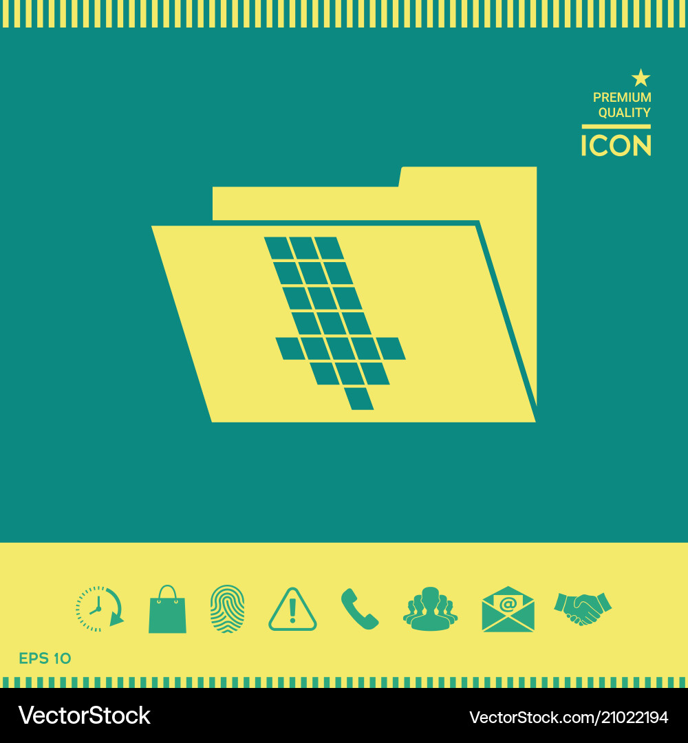 Folder down arrow icon Royalty Free Vector Image