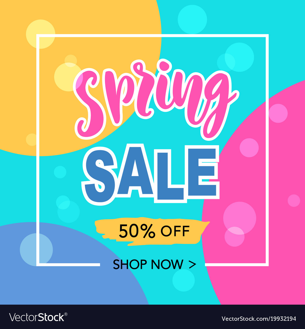 Spring sale banner template background Royalty Free Vector