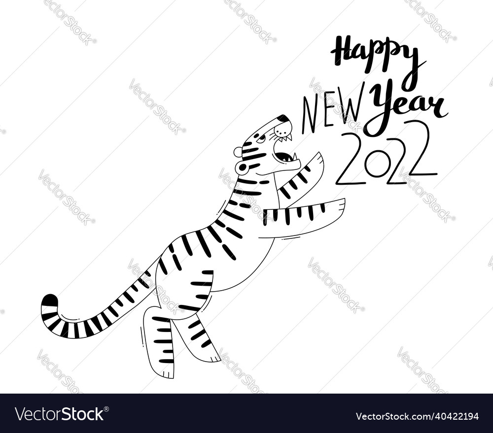 Tiger is the zodiac symbol of the 2022 new vector image Tiger is the zodiac symbol of the 2022 new