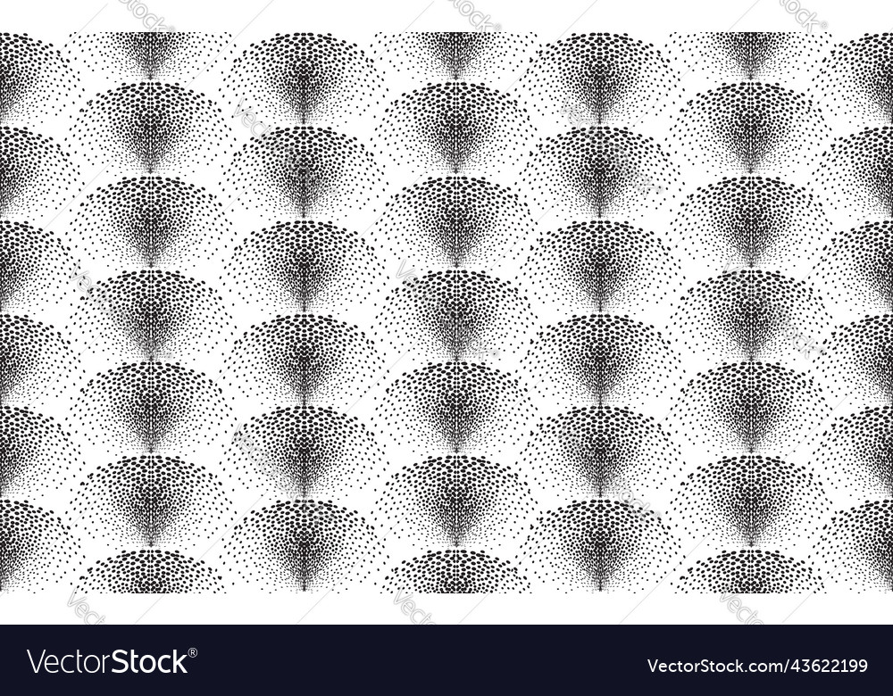 Abstract geometric dotted swirl fan seamless Vector Image
