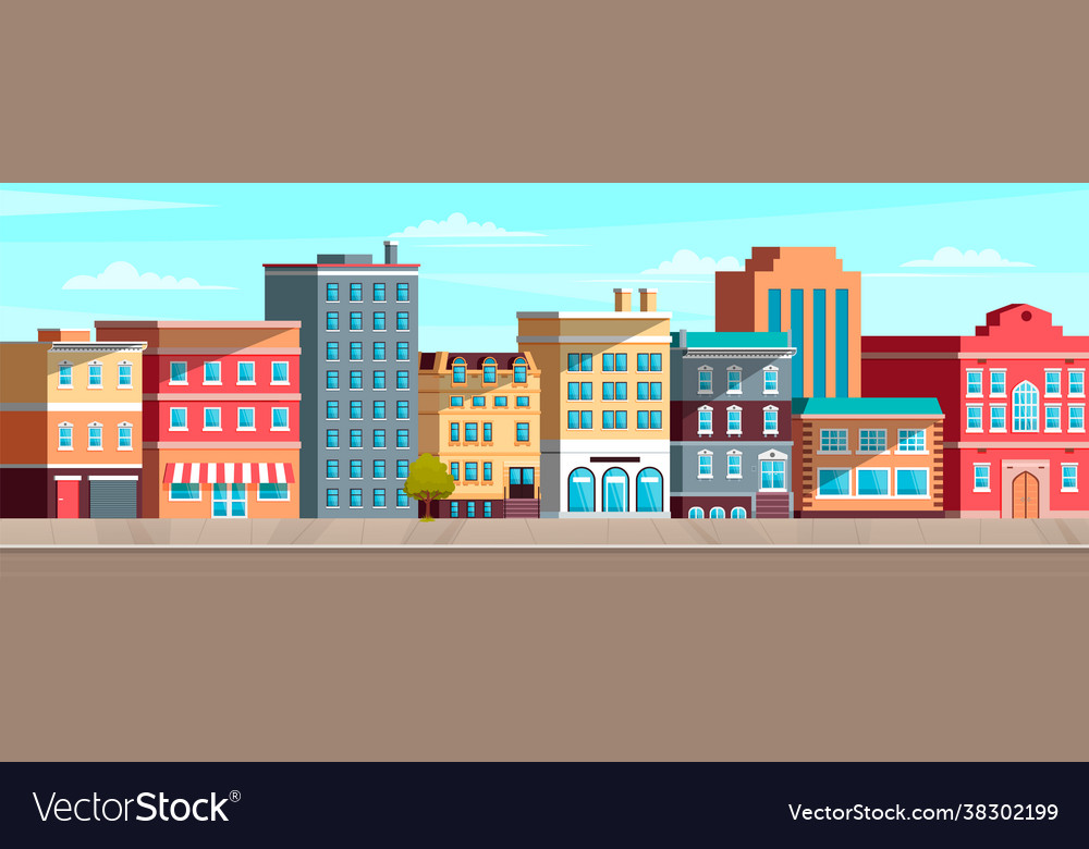 City landscape with apartment and residential Vector Image