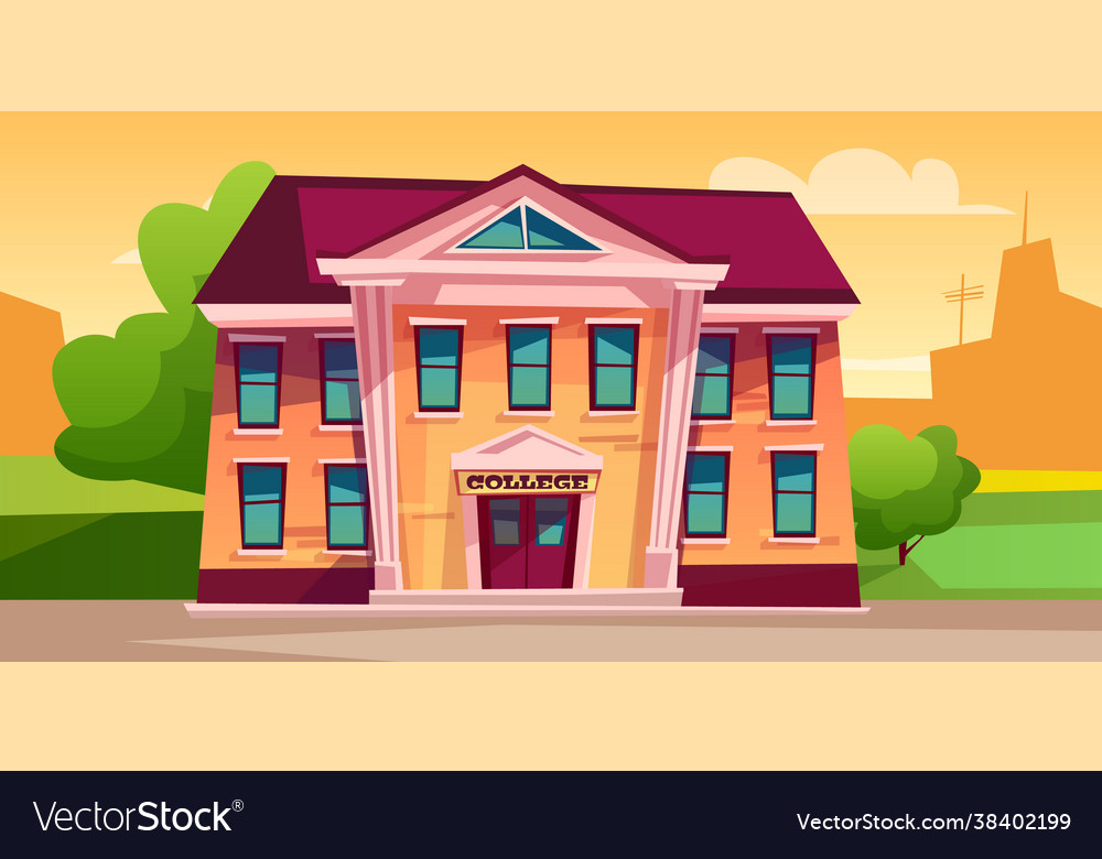 College building Royalty Free Vector Image - VectorStock