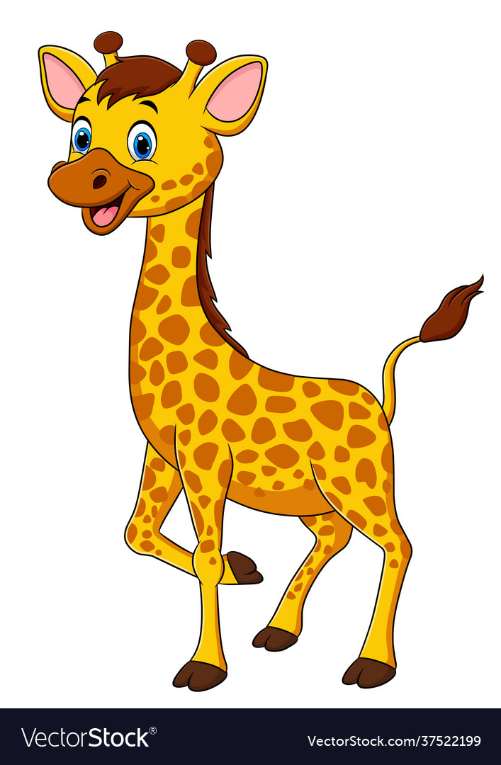 Cute giraffe cartoon animal Royalty Free Vector Image