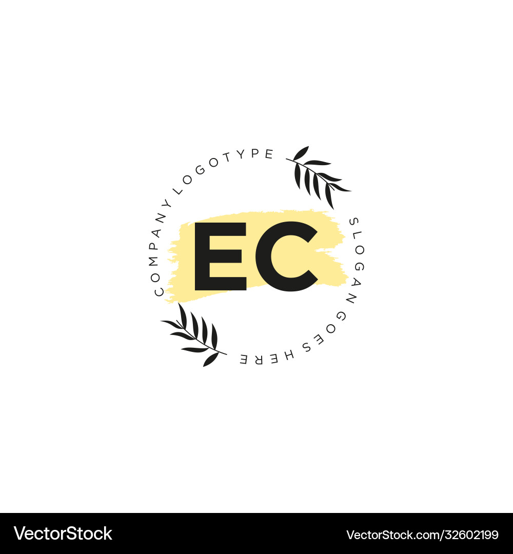 Ec letter logo icon design template elements Vector Image